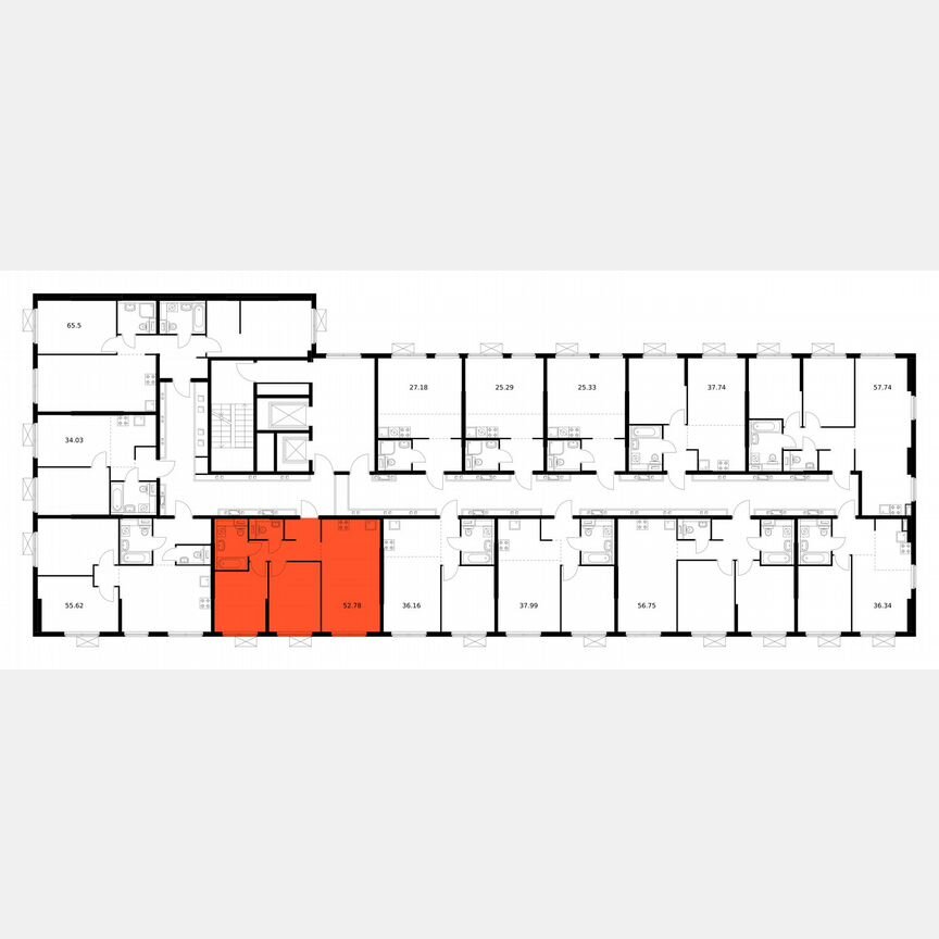 2-к. квартира, 52,8 м², 8/12 эт.