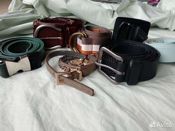 Кожаный ремень пояс женский широкий тонкий