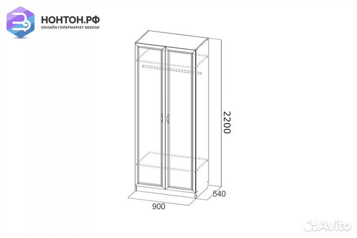 Шкаф двухстворчатый Вега вм-04 сосна карелия