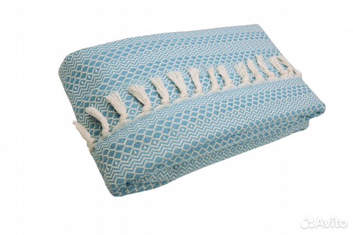 Хлопковый плед Venera 145х200 см, цвет Голубой