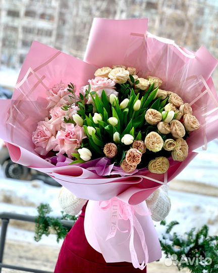 Букет гигант, из хризантем из роз с доставкой