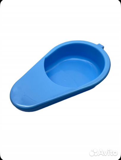 Судно утка для лежащих больных с крышкой, голубое