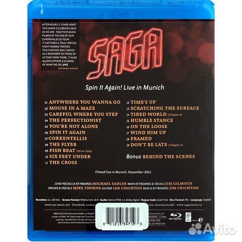 Saga / Spin It Again Live In Munich (Blu-ray)