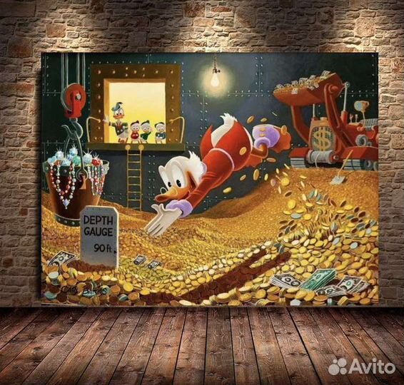 Денежная картина Скрудж Макдак для дома