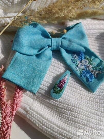 Бант и заколка ручной работы (Комплект заколок)