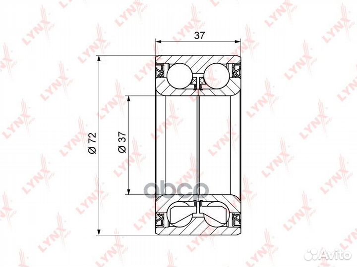 Подшипник ступицы передний (без ABS 37x37x72)