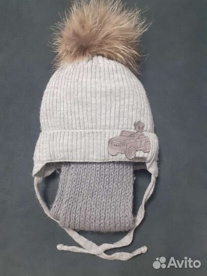Шапка зимняя+снуд на мальчика