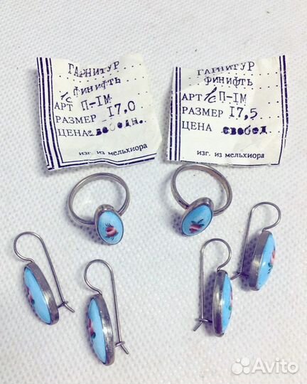 Новые комплекты украшений финифть/мельхиор