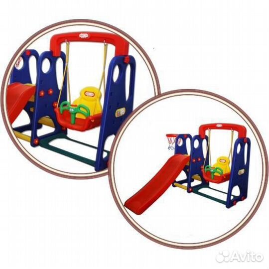 Игровой комплекс - качеля, горка, кольцо