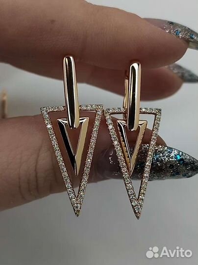 Серьги Луи Витон, покрытие золото