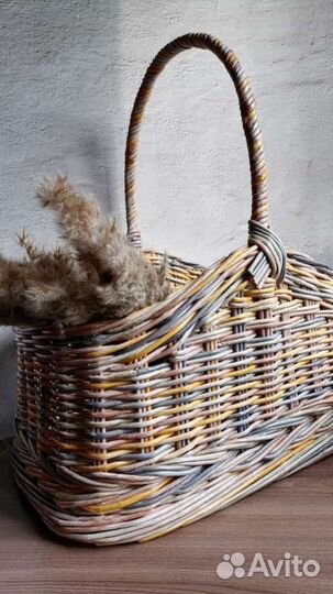 Корзина из бумажной лозы