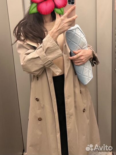 Zara бежевый тренч