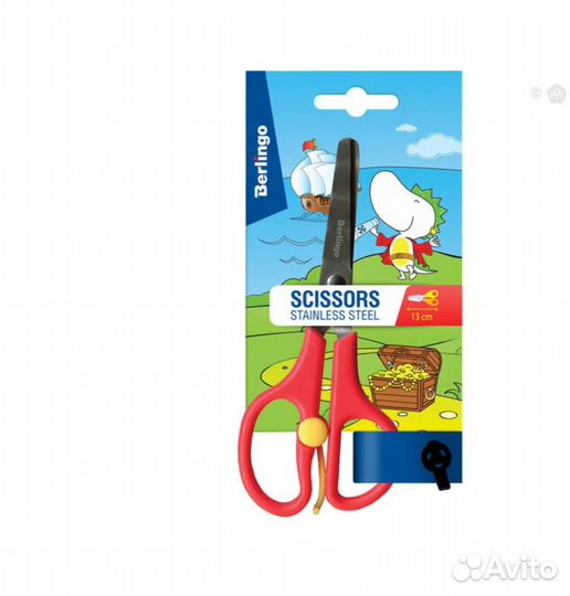 Ножницы детские Berlingo 13см, ассорти, с усил., DNn 14021