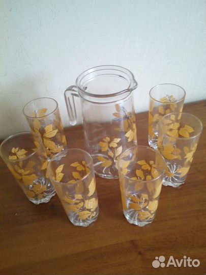 Графин со стаканами из стекла новый