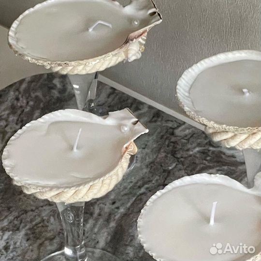 Свеча ракушка винтаж сервировка