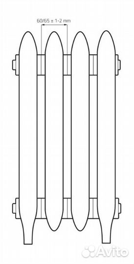 Радиатор чугунный york 600 1 секция Y 600-1s