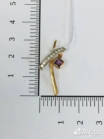 Подвеска с синтетическим камнем Золото