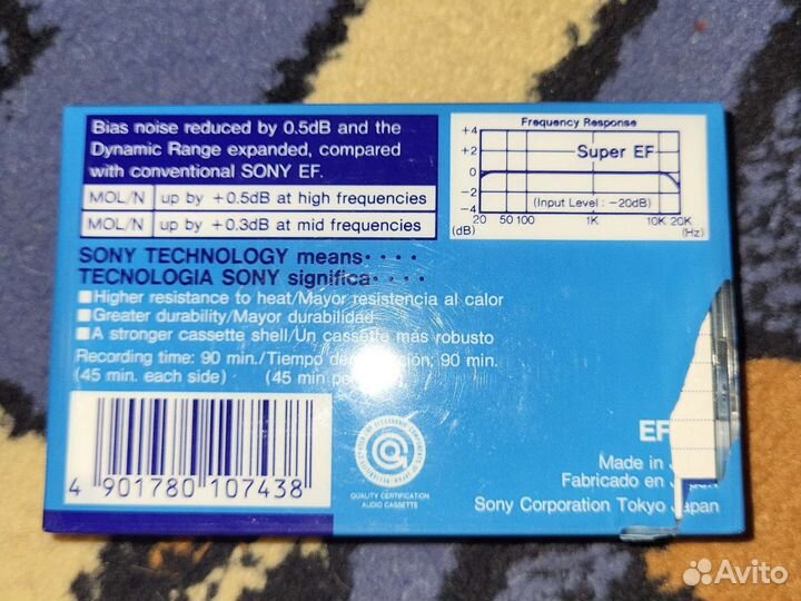 Аудиокассета новая Sony EF90