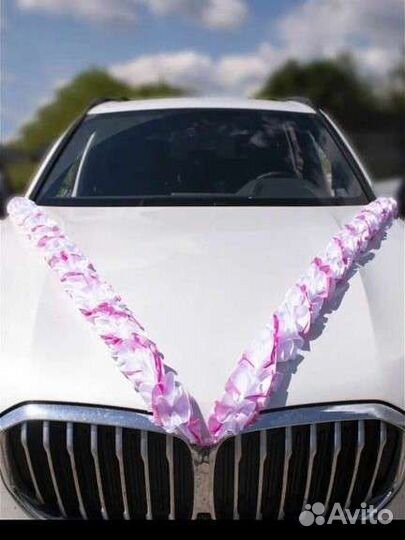 Свадебные украшения на машину.Ленты