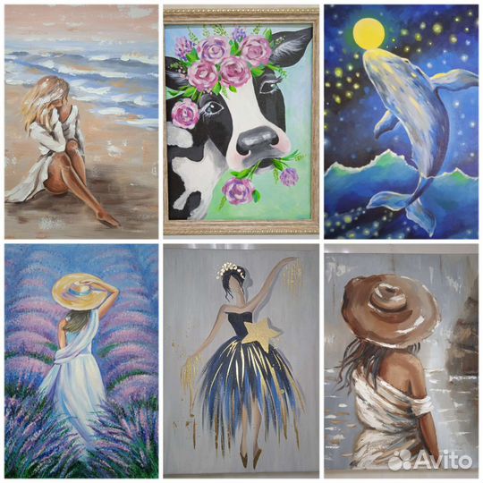 Картины маслом, акрилом