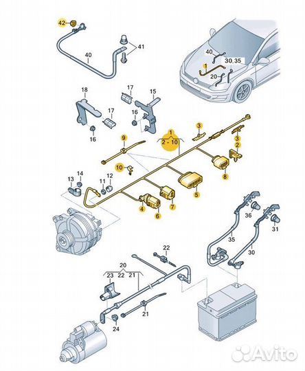 Массовый провод Skoda Octavia cwva 2017
