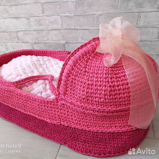 Люлька переноска из трикотажной пряжи