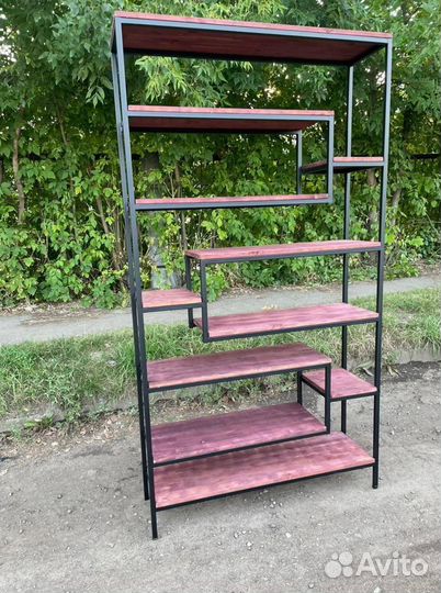 Стеллаж из массива дерева, в стиле лофт