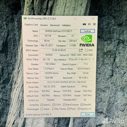 Видеокарта Gigabyte GTX 550Ti