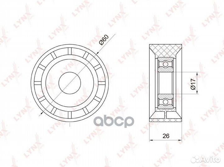 Ролик обводной приводного ремня renault Logan 1