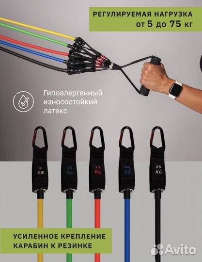 Универсальный тренажер (эспандер трубчатый)