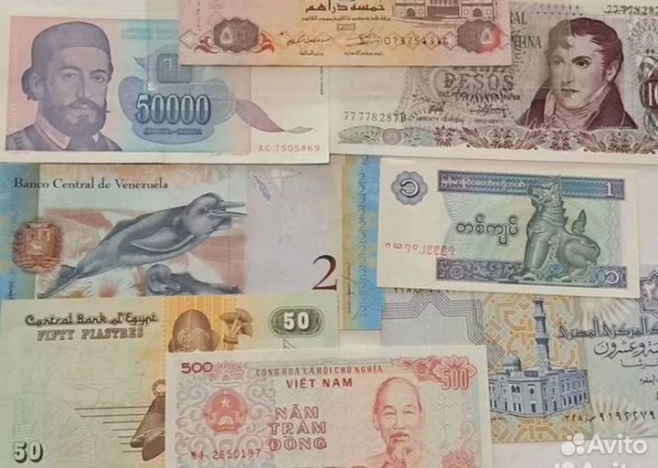 15 Деньги из Путешествий Банкноты Редкие