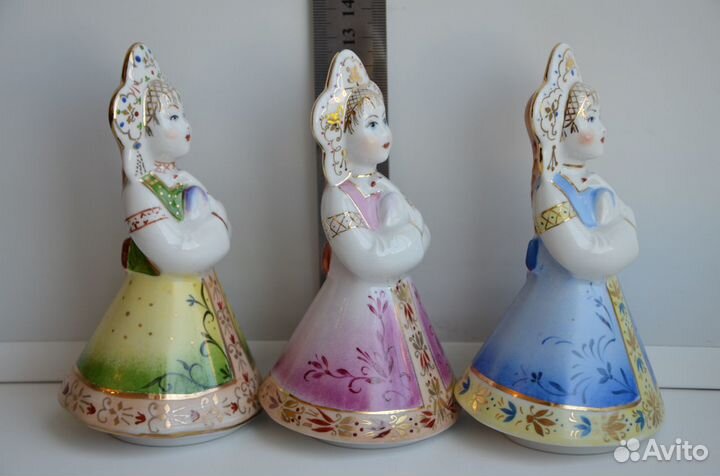 Статуэтка фарфор Матрешка Катюша голубь Вербилки