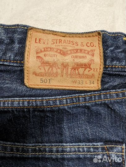 Мужские джинсы levis 501 w33 L 34