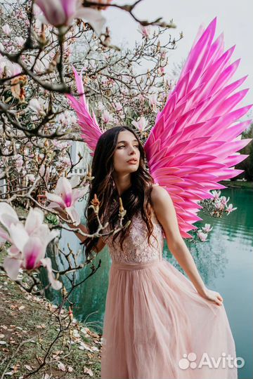Розовые крылья для фотосессии Барби
