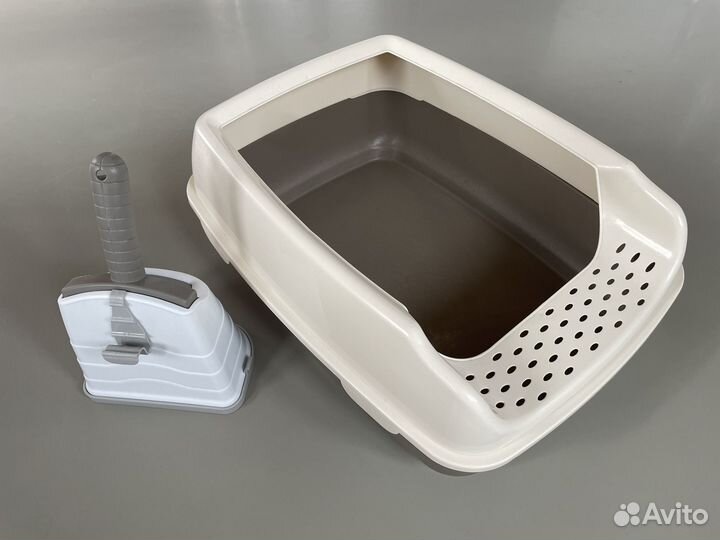 Большой лоток для кошек + совок с подставкой