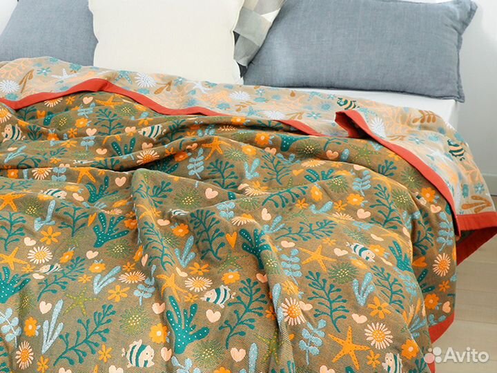 Плед покрывало муслиновое 150*200 хлопок 100%