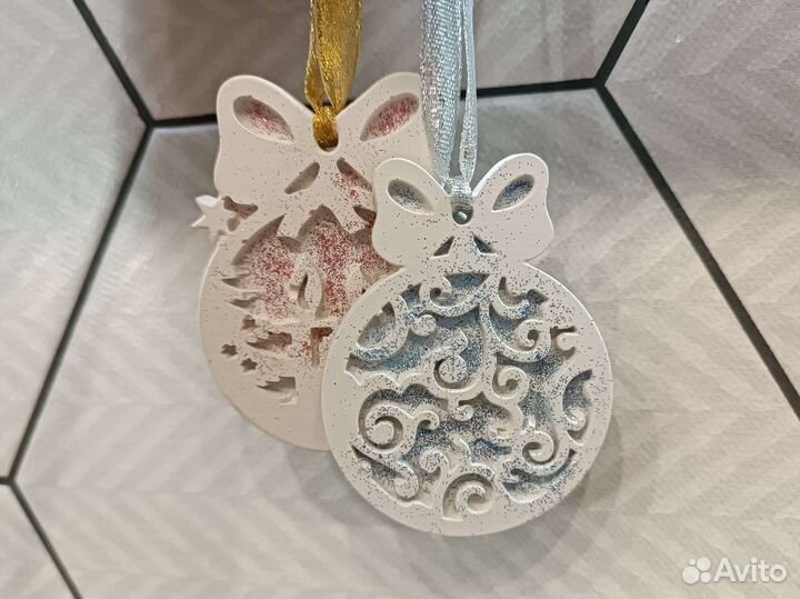 Ёлочные игрушки, новогодние украшения, эко, гипс
