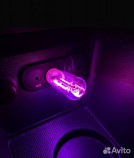 Ретро лампа usb фиолетовая