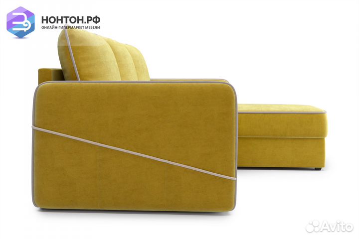 Диван угловой дельфин Энерджи горчичный