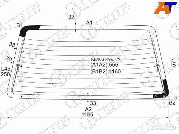 Стекло заднее toyota sprinter