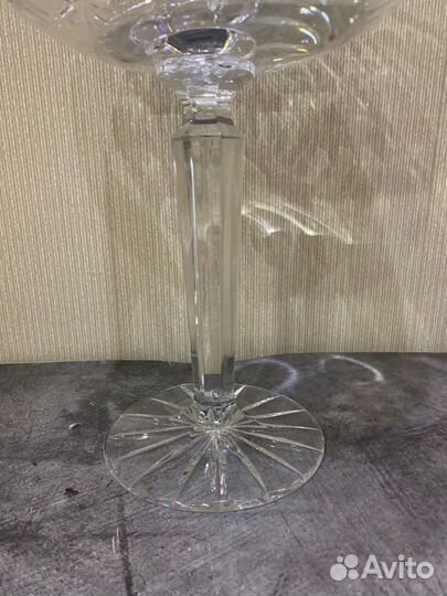 Ваза большая на ножке хрусталь бокал винтаж