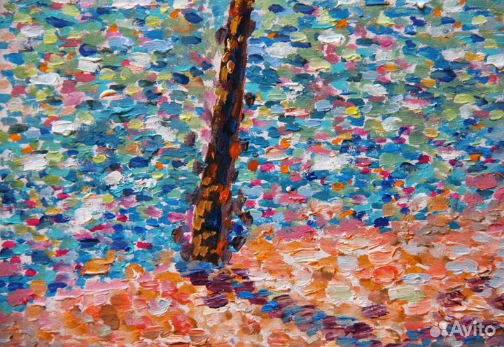 Картина маслом Морской пейзаж Можжевельник у моря