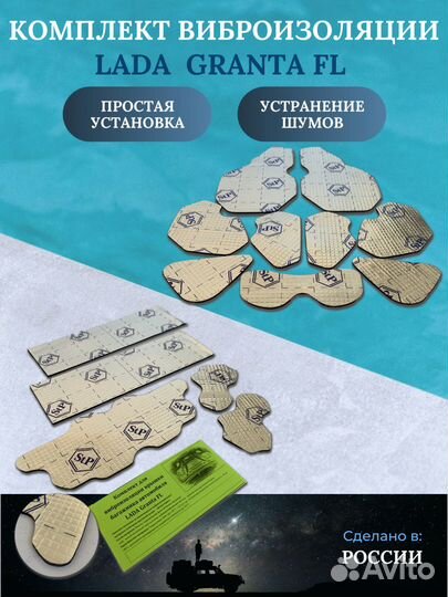Полный комплект обивок и шумки для LADA Granta FL