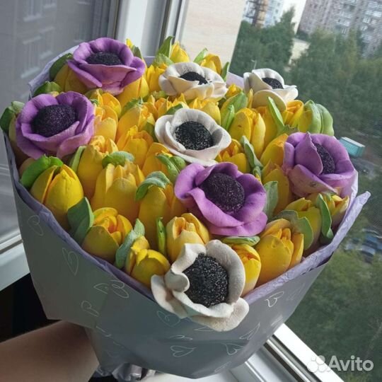 Съедобные букеты из зефира