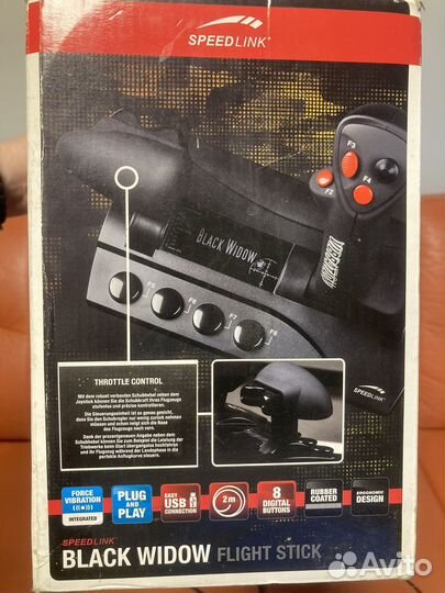 Джойстик speedlink black widow flight stick