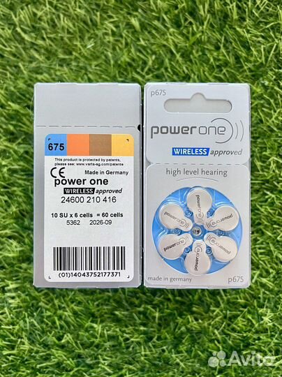 Батарейки Power One № 675, для слуховых аппаратов