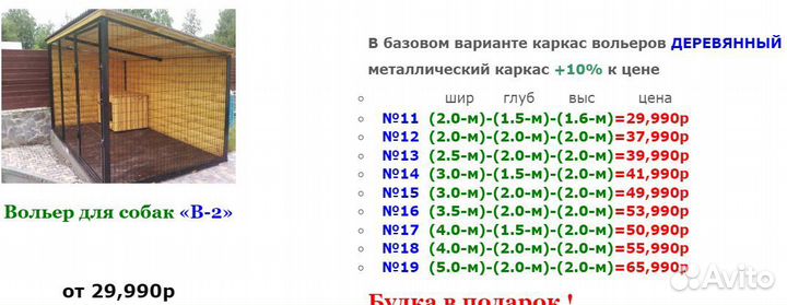Вольер для собак Ф-18-22
