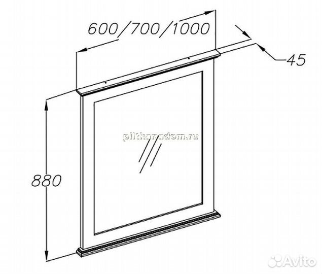 Opadiris Палермо 00-00006726 Зеркало белое