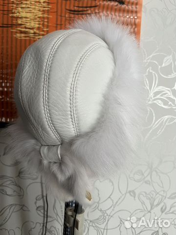 Шапка натуральная кожа, песец