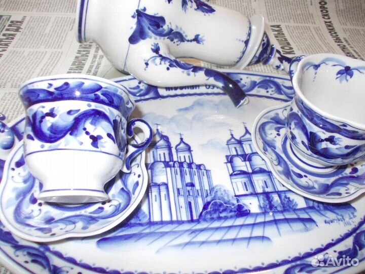Гжель. Кофейный сервиз